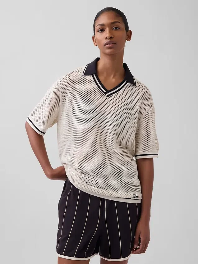 Maglione polo a rete Ouigap