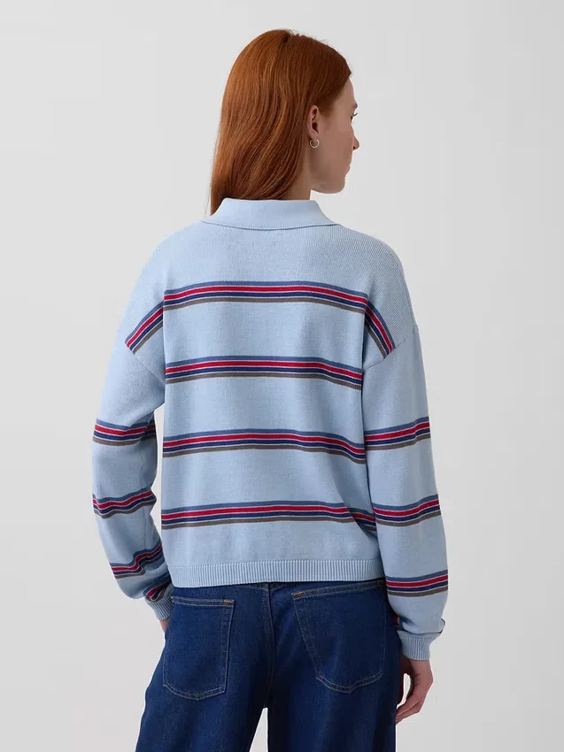 Maglione polo dal taglio morbido in 100% cotone