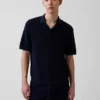 Maglione polo in misto lino