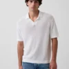 Maglione polo in misto lino