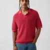 Maglione polo in misto lino