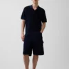 Maglione polo in misto lino