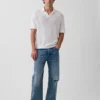 Maglione polo in misto lino