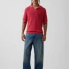 Maglione polo in misto lino