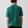 Maglione polo in misto lino
