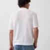 Maglione polo in misto lino