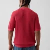Maglione polo in misto lino