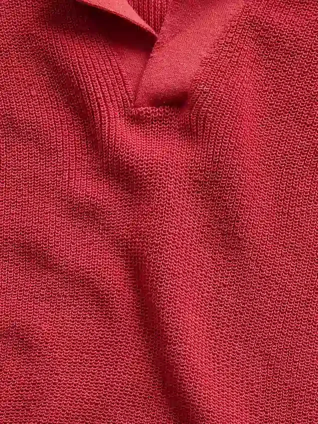 Maglione polo in misto lino