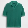 Maglione polo in misto lino