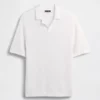 Maglione polo in misto lino