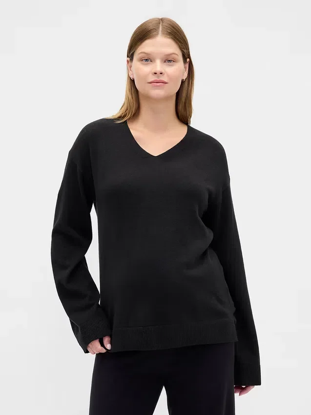 Maglione premaman CashSoft con scollo a V