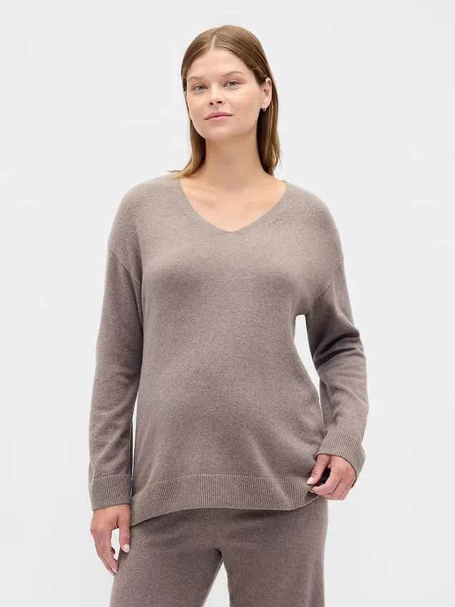 Maglione premaman CashSoft con scollo a V