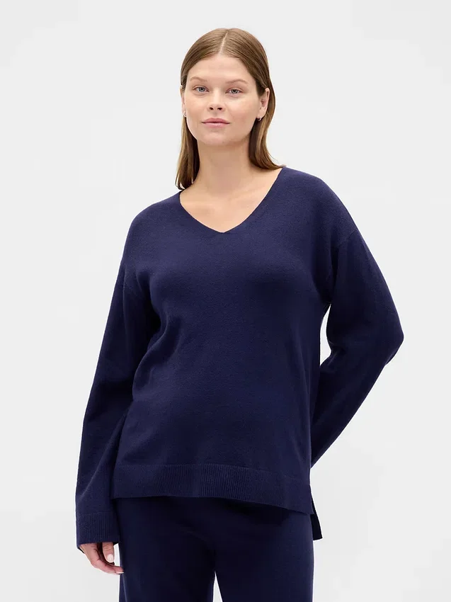 Maglione premaman CashSoft con scollo a V