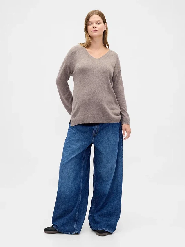 Maglione premaman CashSoft con scollo a V
