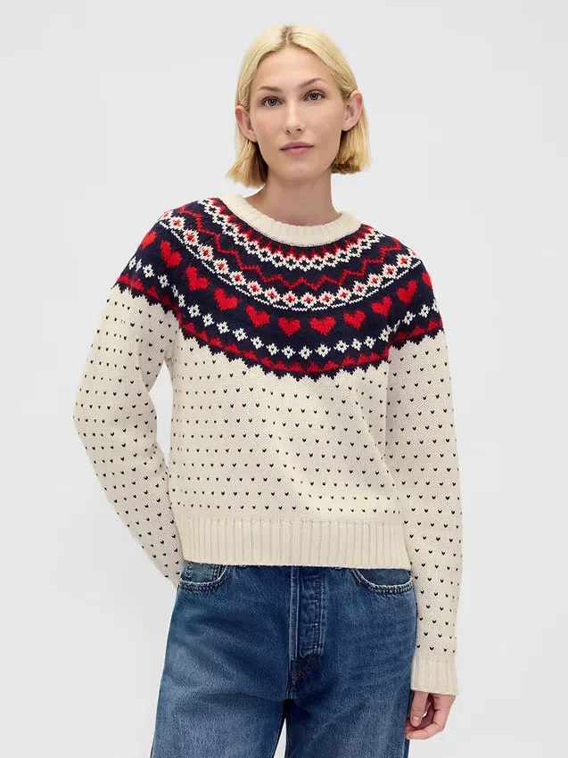 Maglione raglan a girocollo in misto cotone