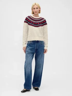Maglione raglan a girocollo in misto cotone