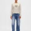 Maglione raglan a girocollo in misto cotone