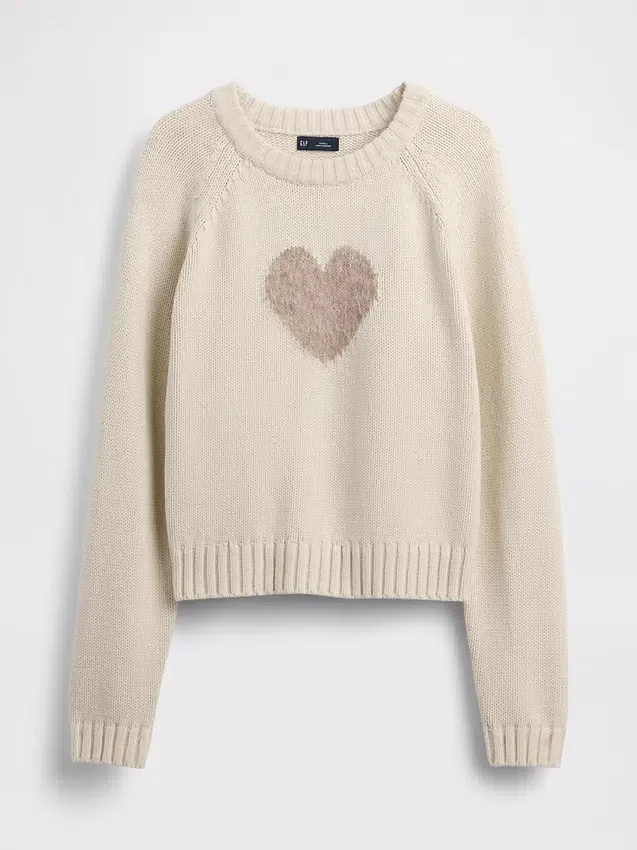Maglione raglan a girocollo in misto cotone