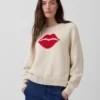 Maglione raglan “Kiss” in 100% cotone