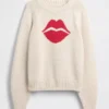 Maglione raglan “Kiss” in 100% cotone