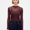 Maglione trasparente a collo alto