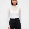 Maglione trasparente a collo alto