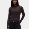 Maglione trasparente a collo alto