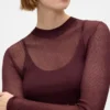 Maglione trasparente a collo alto