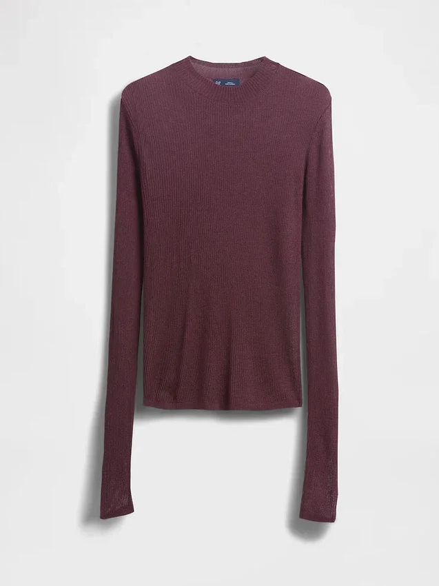 Maglione trasparente a collo alto