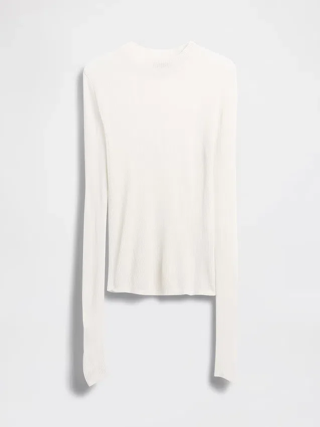 Maglione trasparente a collo alto