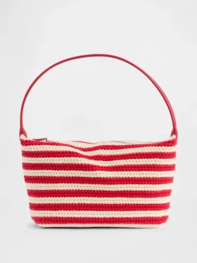 Mini borsa a righe lavorata all’uncinetto