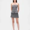 Mini gonna-pantaloncino a spina di pesce