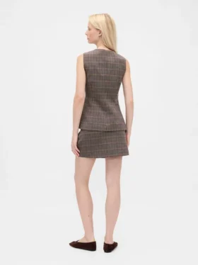 Mini gonna-pantaloncino a spina di pesce