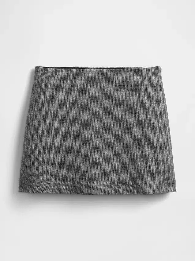 Mini gonna-pantaloncino a spina di pesce