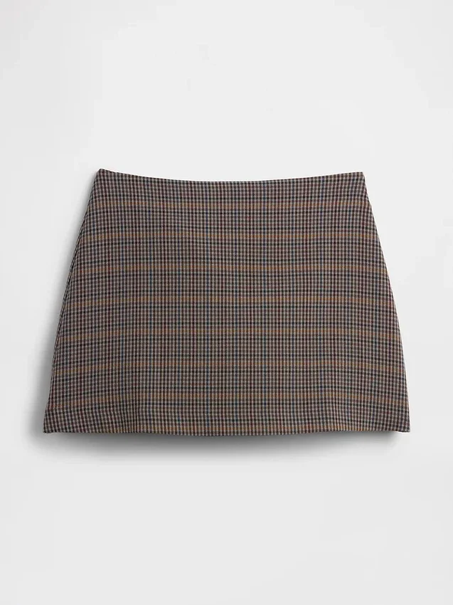 Mini gonna-pantaloncino a spina di pesce
