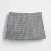 Mini gonna-pantaloncino a vita bassa in misto lino