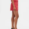 Mini gonna-pantaloncino con bottoni sul davanti in misto lino