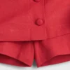 Mini gonna-pantaloncino con bottoni sul davanti in misto lino