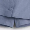 Mini gonna-pantaloncino con bottoni sul davanti in misto lino
