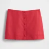 Mini gonna-pantaloncino con bottoni sul davanti in misto lino