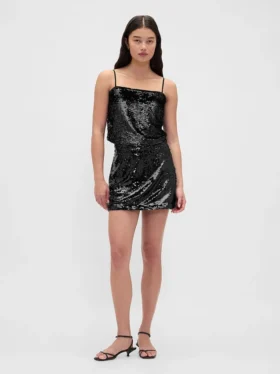 Mini gonna-pantaloncino con paillettes