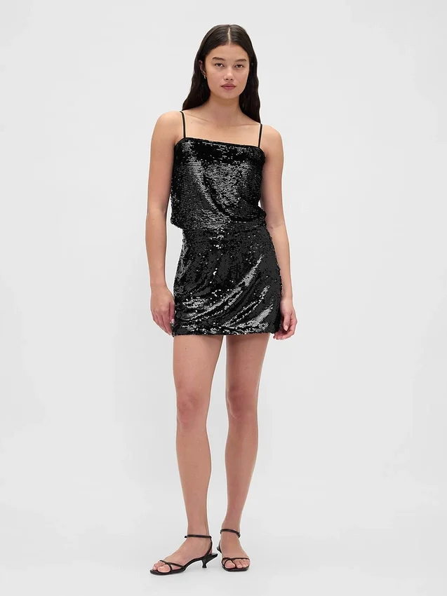 Mini gonna-pantaloncino con paillettes