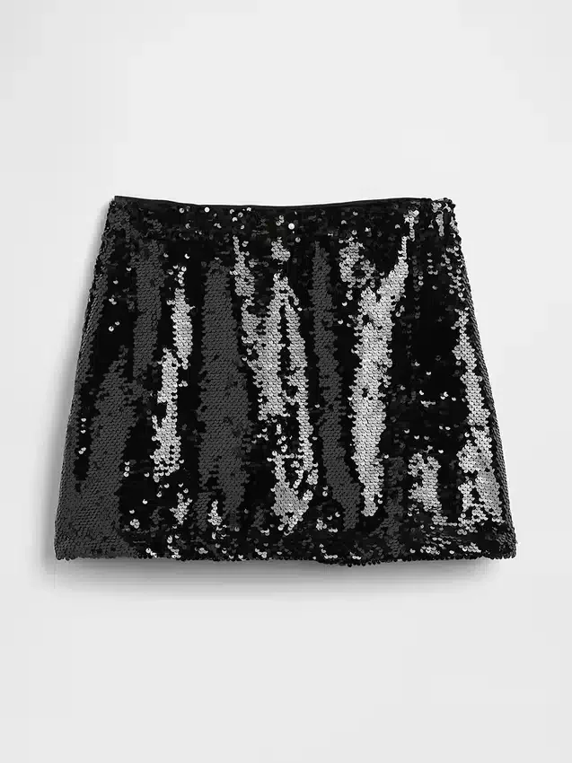 Mini gonna-pantaloncino con paillettes