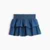 Mini gonna-pantaloncino in denim per bambini con smock