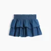 Mini gonna-pantaloncino in denim per bambini con smock