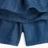 Mini gonna-pantaloncino in denim per bambini con smock