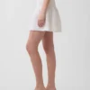 Mini gonna-pantaloncino in garza di cotone con vita smockata