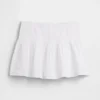 Mini gonna-pantaloncino in garza di cotone con vita smockata