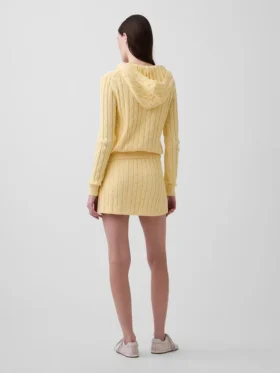 Mini gonna-pantaloncino in maglia a trecce 100% cotone