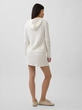 Mini gonna-pantaloncino in maglia a trecce 100% cotone